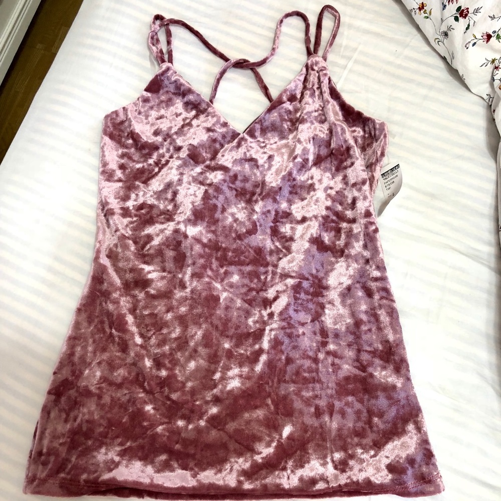 Pink suede top